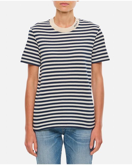Moncler Blue Striped Regular T-Shirt