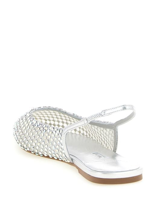 Le Silla White Polyester Ballet Flats