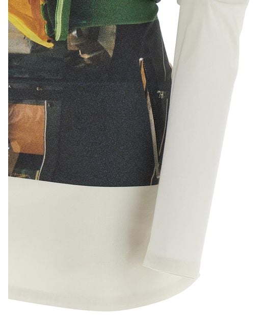 Issey Miyake White Street View Blouse Sweater, Cardigans