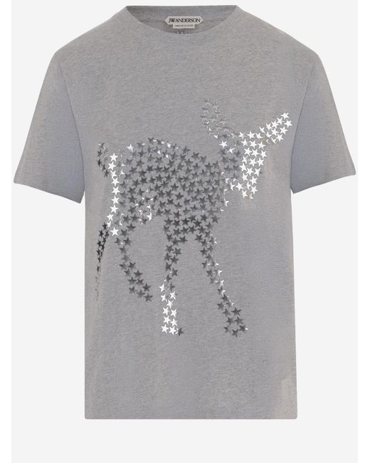 J.W. Anderson Gray T-Shirt Animal Stars Cotton T-Shirts & Jerseys