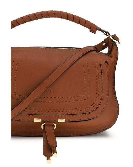 Chloé Brown Small Shoulder Bag Marcie Calf Leather (Bos Taurus)