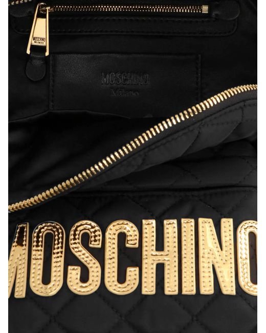 Moschino Black Medium Logo Backpack