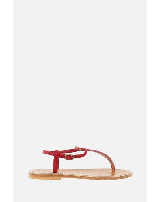 K. Jacques Red Sandals Leather