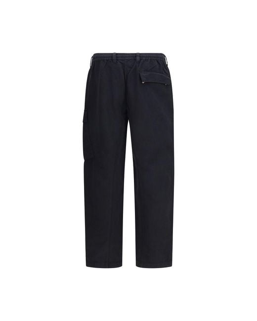 C P Company Blue Black Cotton Cargo Pants for men