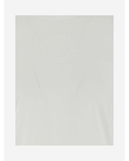 Burberry White Cotton T-shirt With Logo