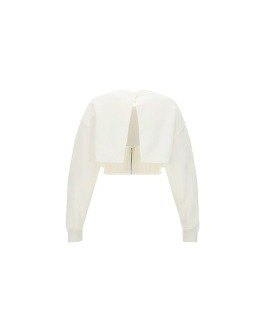 Alexander McQueen White Cropped Sweatshirt