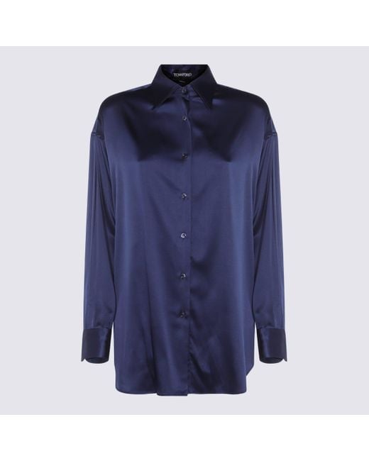 Tom Ford Blue Dark Silk Shirt