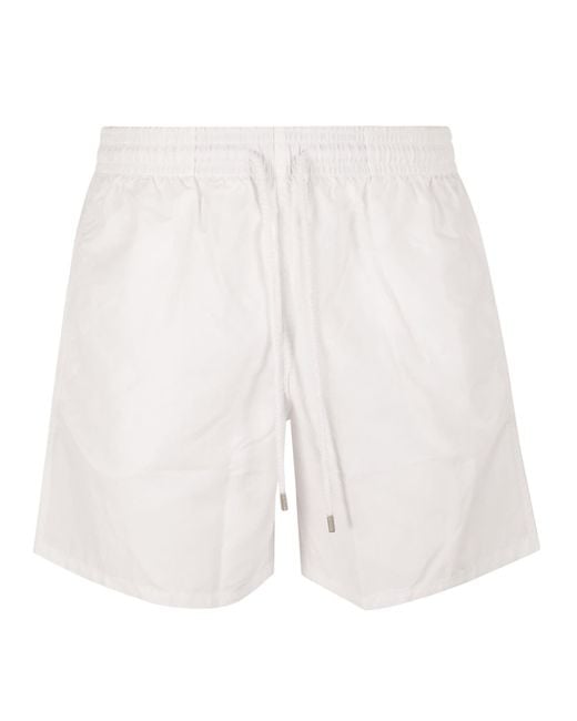 Vilebrequin White Elastic Drawstring Waist Plain Shorts for men