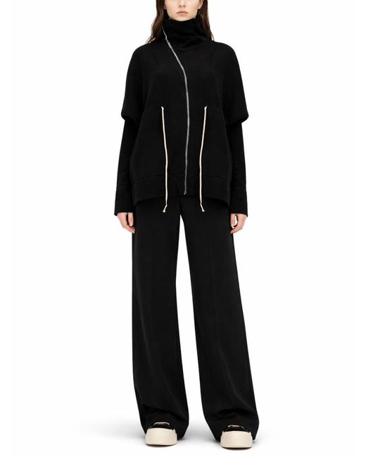 Rick Owens Black Sweatshirt Cotton Sweatshirts