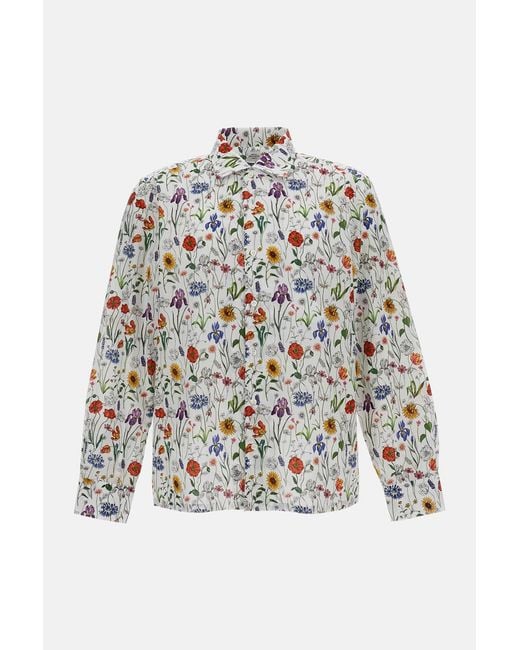 Junya Watanabe White Floral Cotton Shirt for men