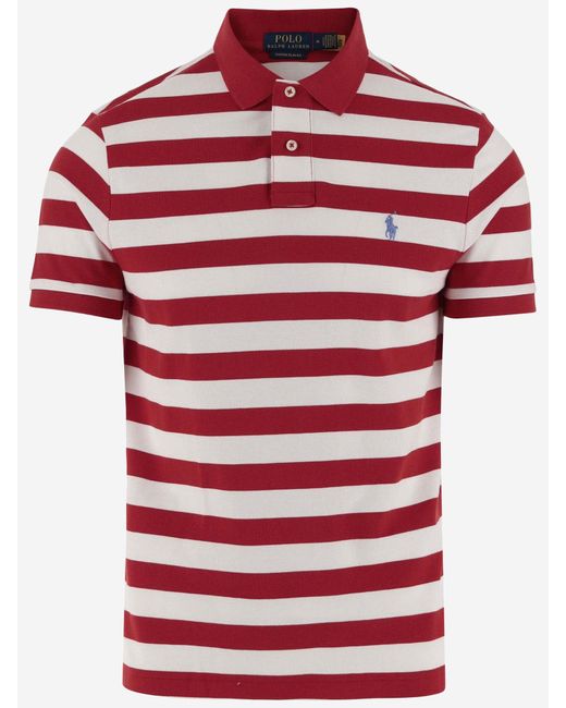 Ralph Lauren Red Cotton Polo Shirt With Logo for men