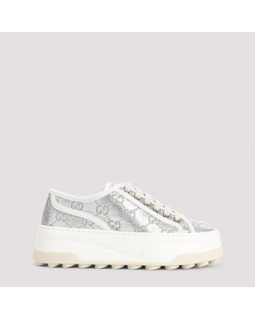 Gucci White Lace Up Sneakers