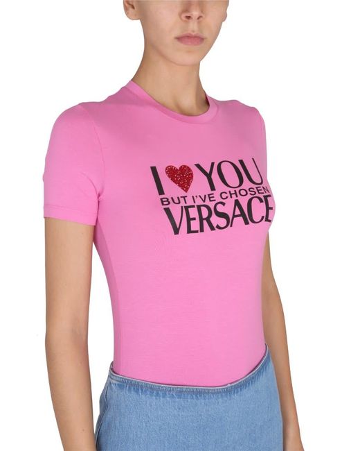 Versace Pink T-shirt With Logo