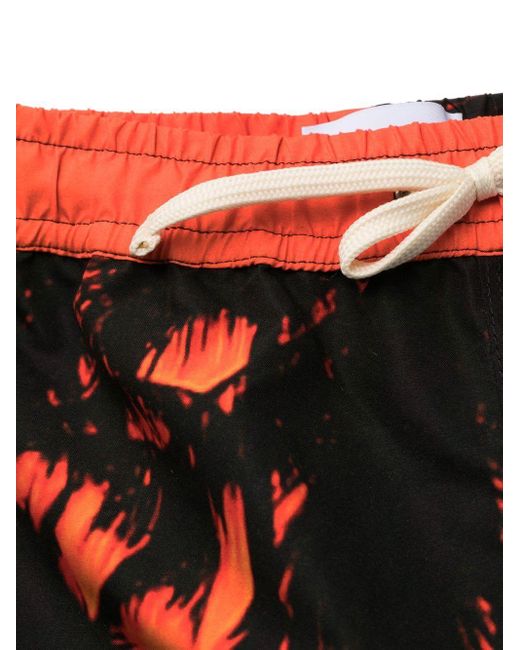 BLUE SKY INN Red Printed Swimming Trunks for men