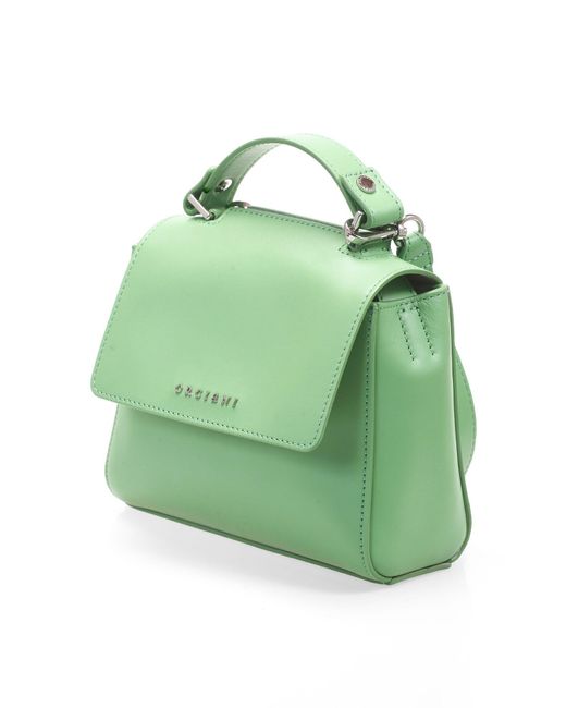 Orciani Green Sveva Vanity Mini Leather Handbag