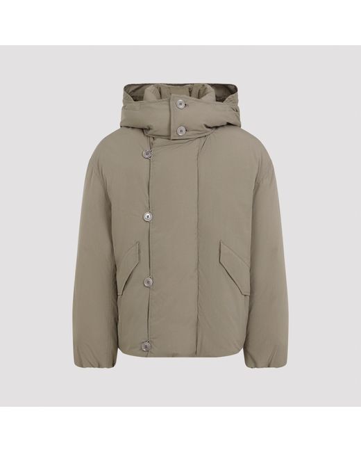 Lemaire Green Desert Sage Hooded Puffer Blouson Jacket for men