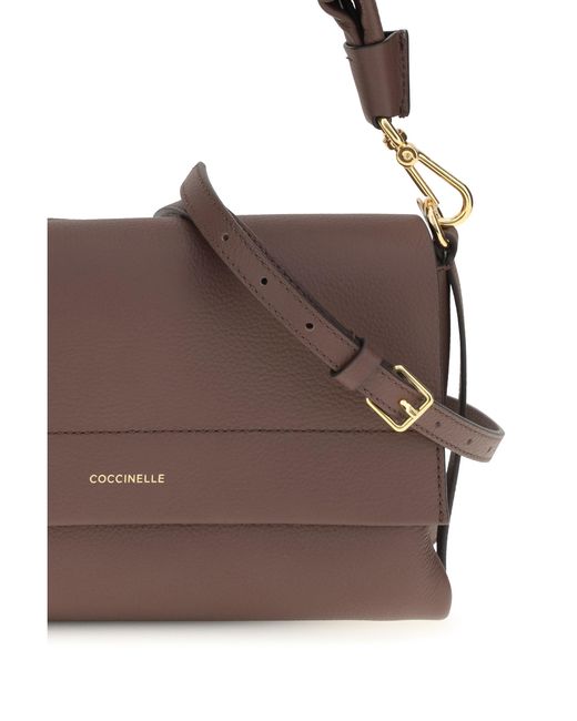 Coccinelle Brown Boheme Shoulder Bag Calf Leather Bos Taurus