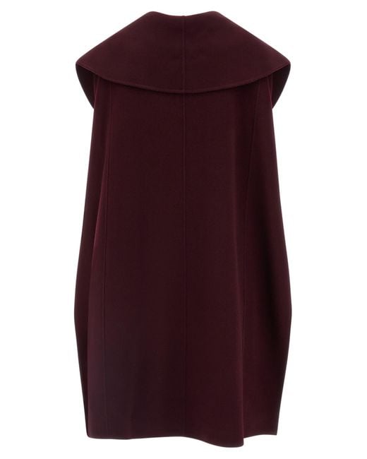 Elisabetta Franchi Purple Double Wool Cape