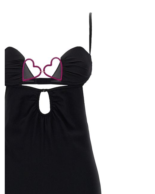Nensi Dojaka Black 'Heart Bra' Long Dress