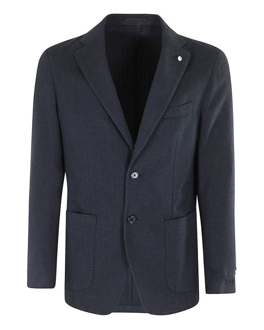 Luigi Bianchi Blue Giacca Cotone Cashmere Spinata for men