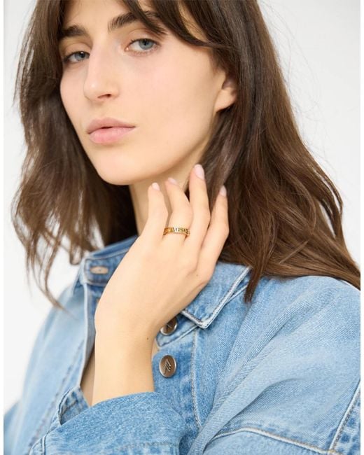 Versace Metallic Logo Metal Ring