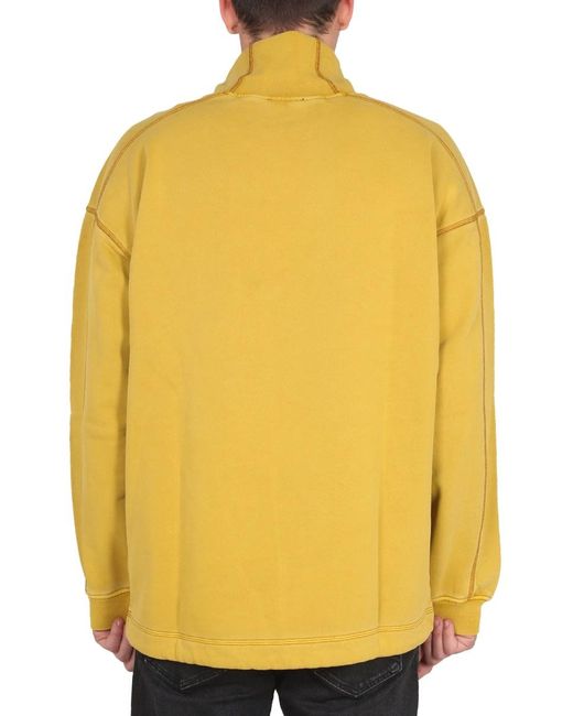 DIESEL Yellow Sweatshirt With Logo for men
