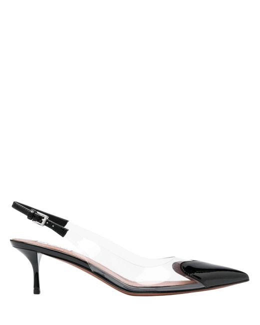 Alaïa Black Pointed Toe Slingback Heels With Decorative Strap