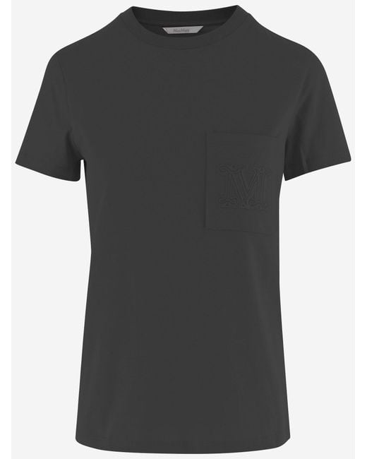 Max Mara Black Cotton T-Shirt T-Shirts & Jerseys