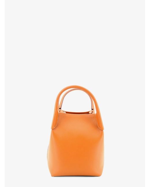 Loro Piana Orange Leather Handbag Bale Handbags