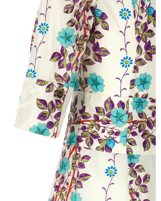 Etro Multicolor Floral Print Maxi Dress Dresses