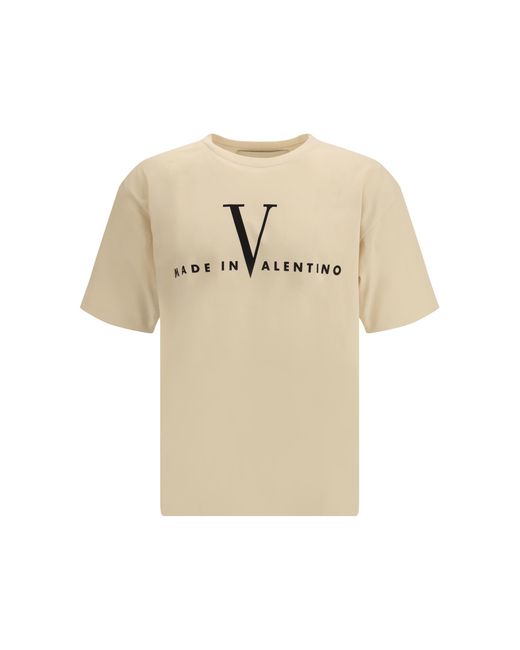 Valentino Natural T-Shirt With A Made Print Cotton T-Shirts for men
