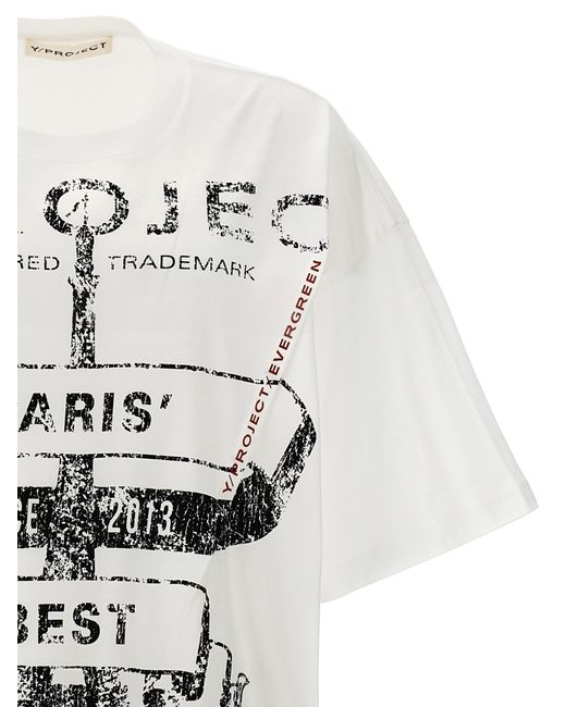 Y. Project White 'Evergreen Paris' T-Shirt