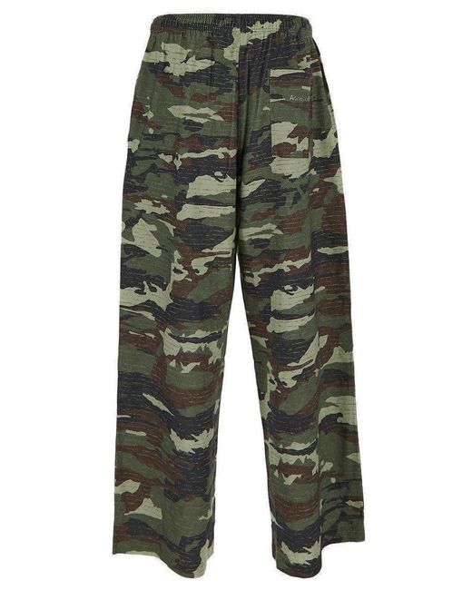 Acne Green Camouflage Relaxed-fit Pants