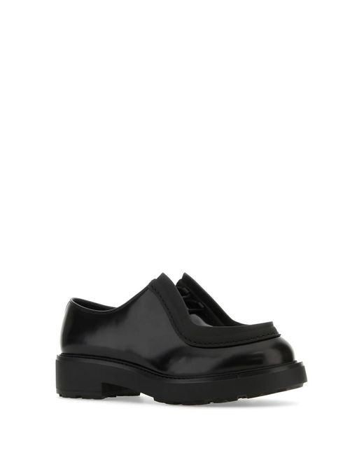 Prada Black Leather Diapason Lace-Up Shoes for men