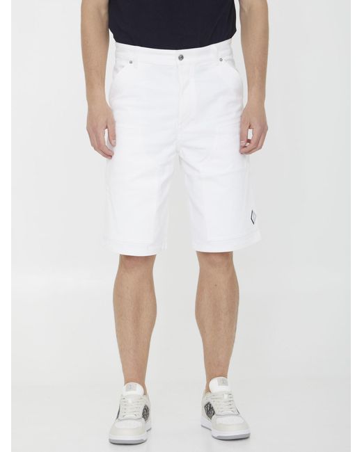 Dior White Cd Diamond Bermuda Shorts for men