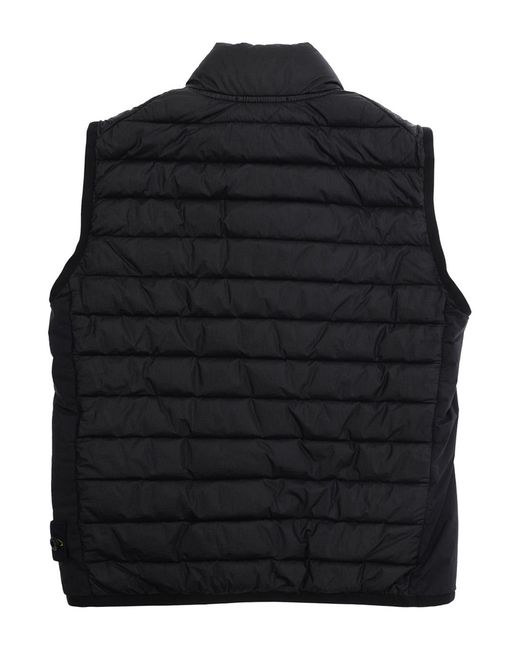 Stone Island Black Hooded Down Jacket Polyamide Padded for men