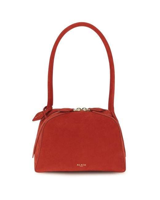 Alaïa Red Shoulder Bag Le Bouledogue Calf Leather