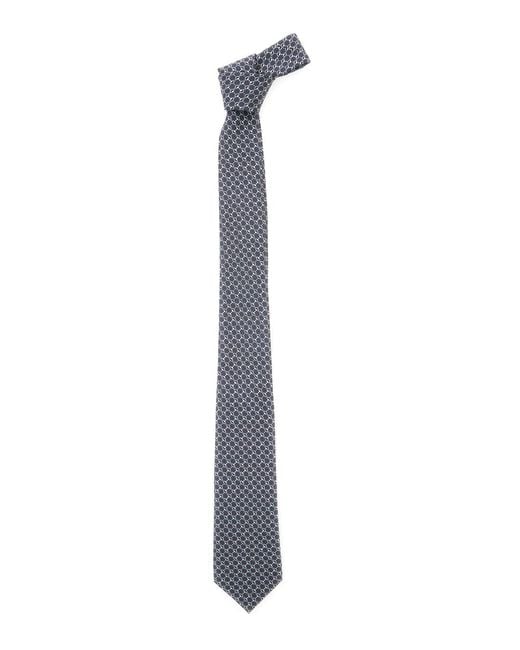 Gucci White Silk Tie With Horsebit Print Ties & Bow for men