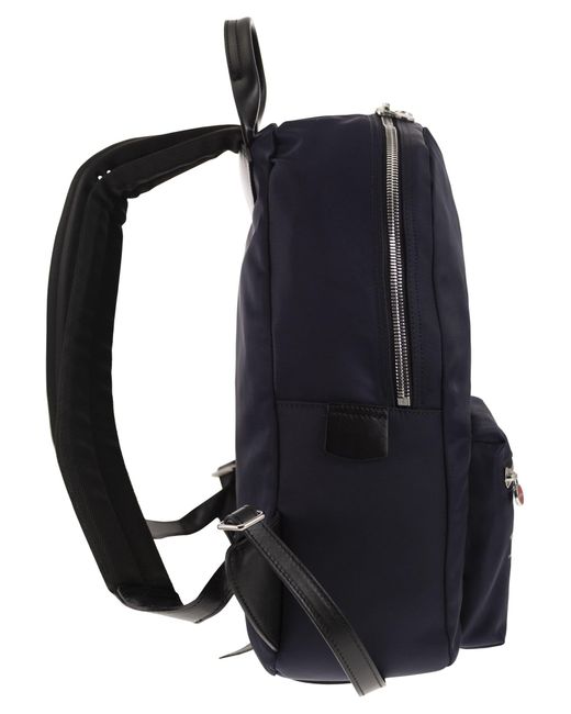 Kiton Blue Backpack With Logo for men