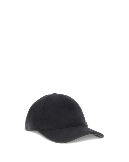 Saint Laurent Black Wool Baseball Cap