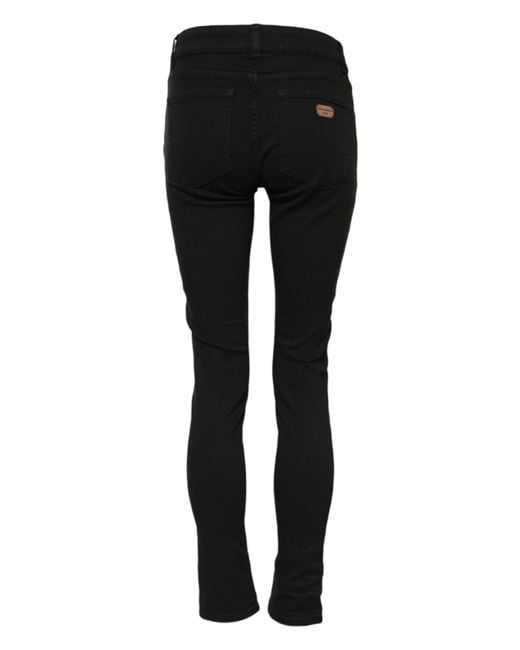 Dolce & Gabbana Black Cotton Skinny Mid Waist Denim Jeans Elastane Clothing
