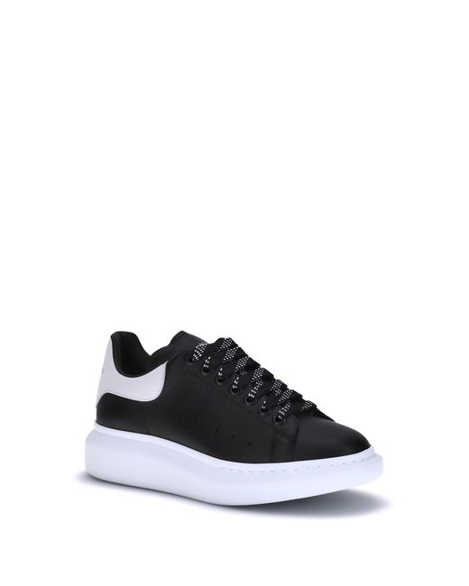 McQueen Black Leather Sneakers- Upper: Calf Trainers for men