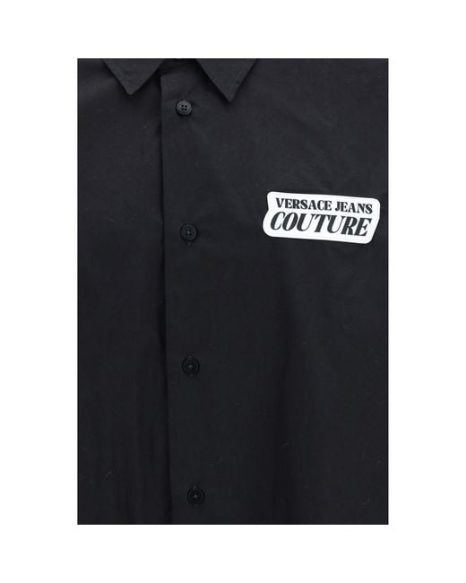 Versace Jeans Blue Black Cotton Dress Shirt for men