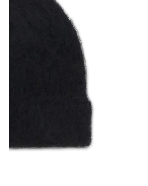 Séfr Black Fuzzy Beanie Hat for men