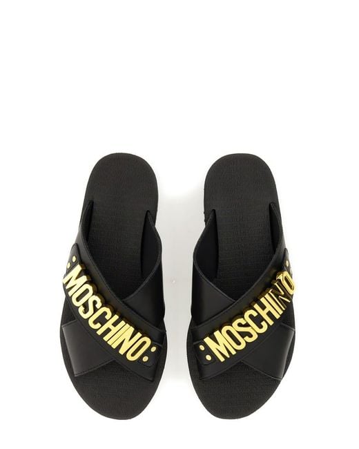 Moschino Black Wedge Sandals