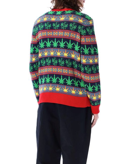 Bode Red Marin Jacquard Sweater for men