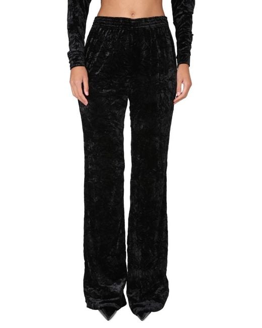 Saint Laurent Black Wide Leg Pants Polyester Trousers