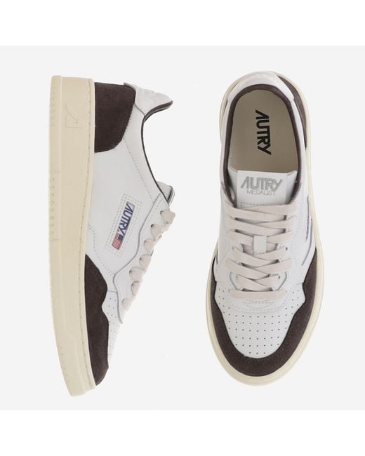 Autry White Leather Sneakers Medalist Low Trainers