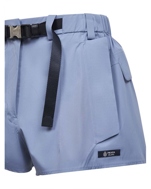 Prada Blue Technical Canvas Shorts