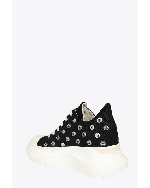 Rick Owens DRKSHDW Abstract Low Sneak Black Canvas Low Sneaker